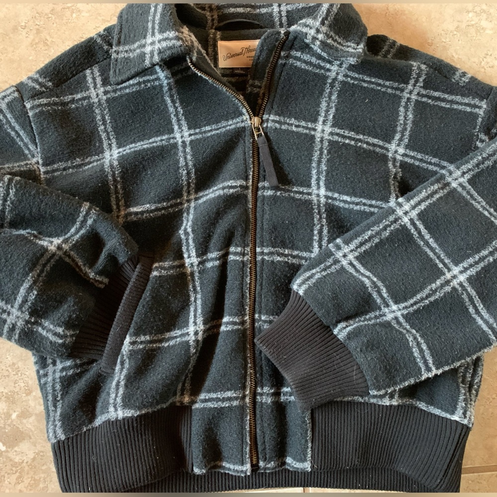 plaid universal threads zip up jacket